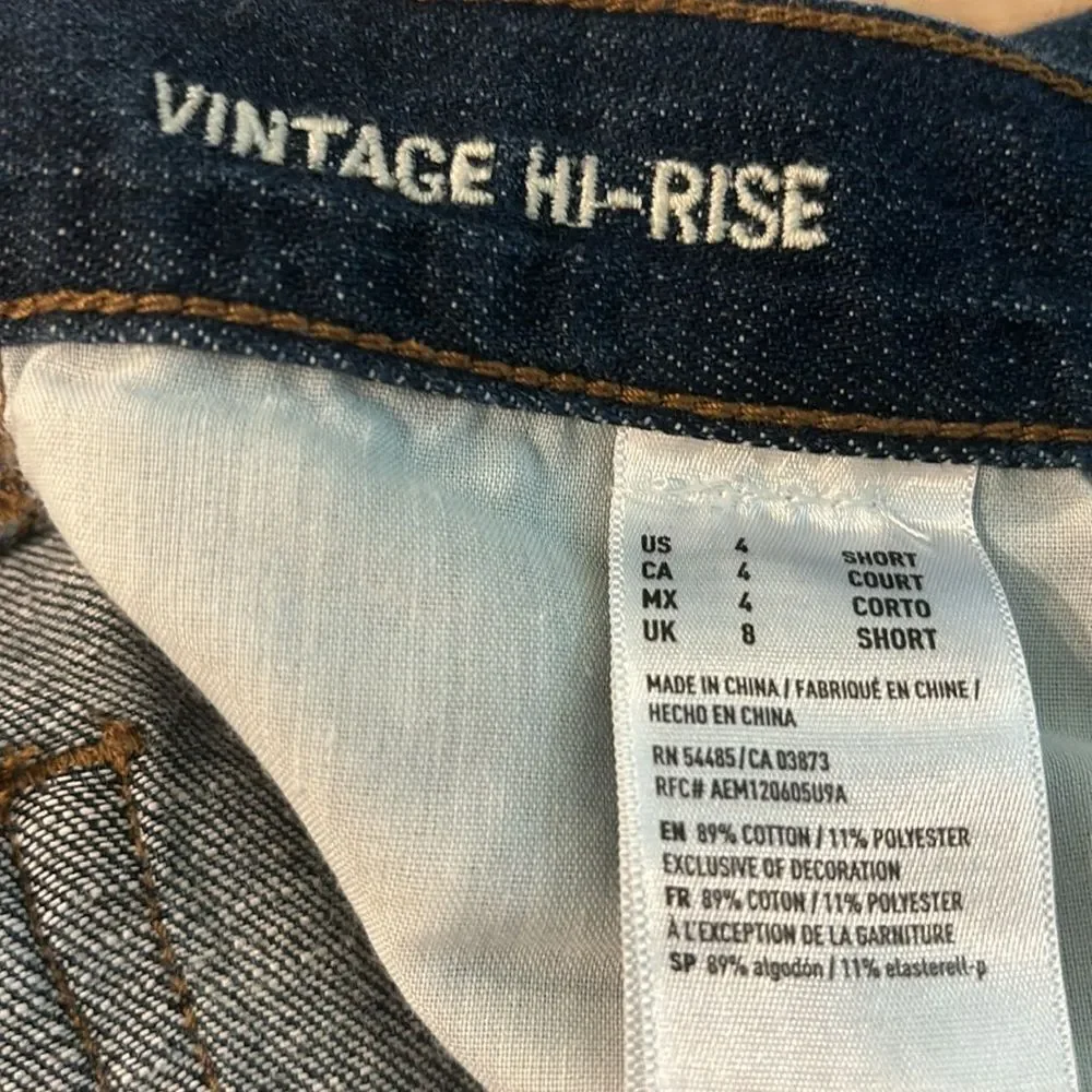 American Eagle Lds “Vintage Hi-Rise” with button fly size 4s